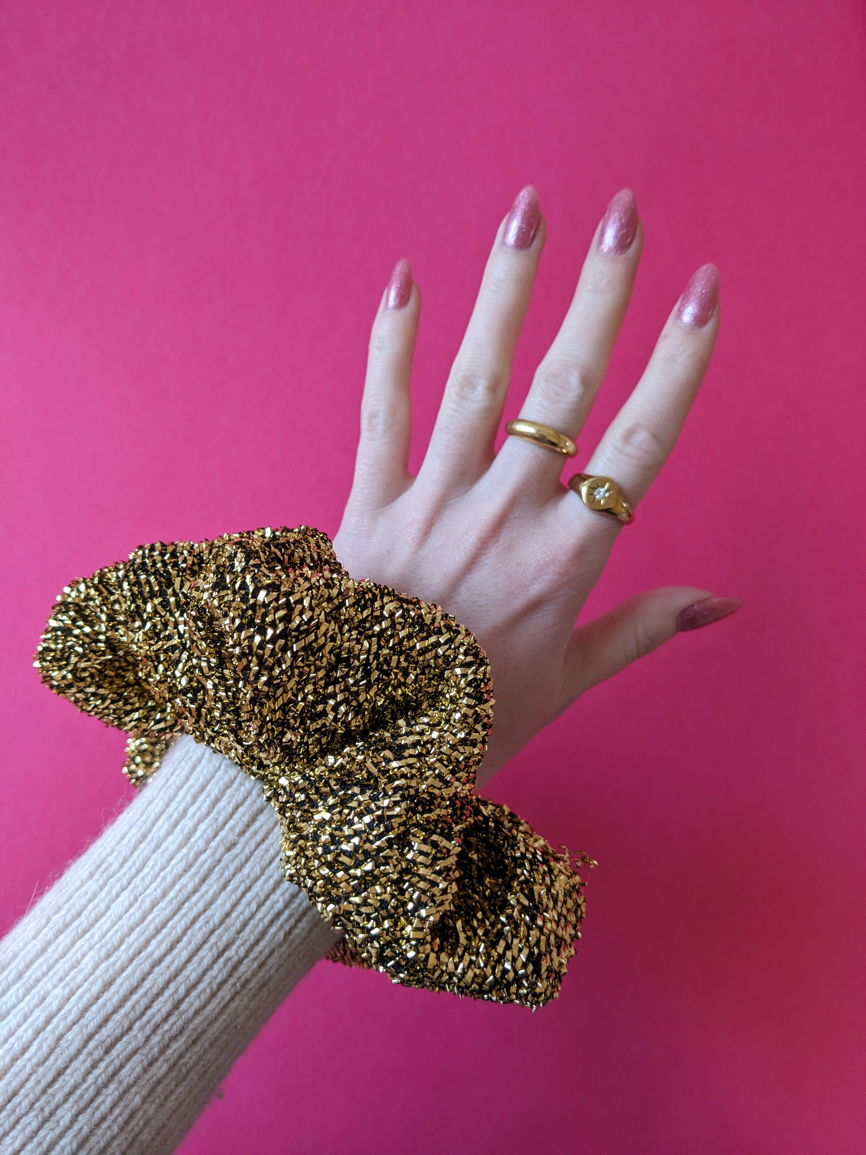 Gold Tinsel Scrunchie