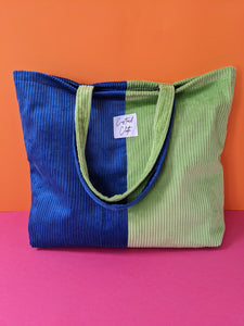 Blue and Green Cord Weekend Tote Bag
