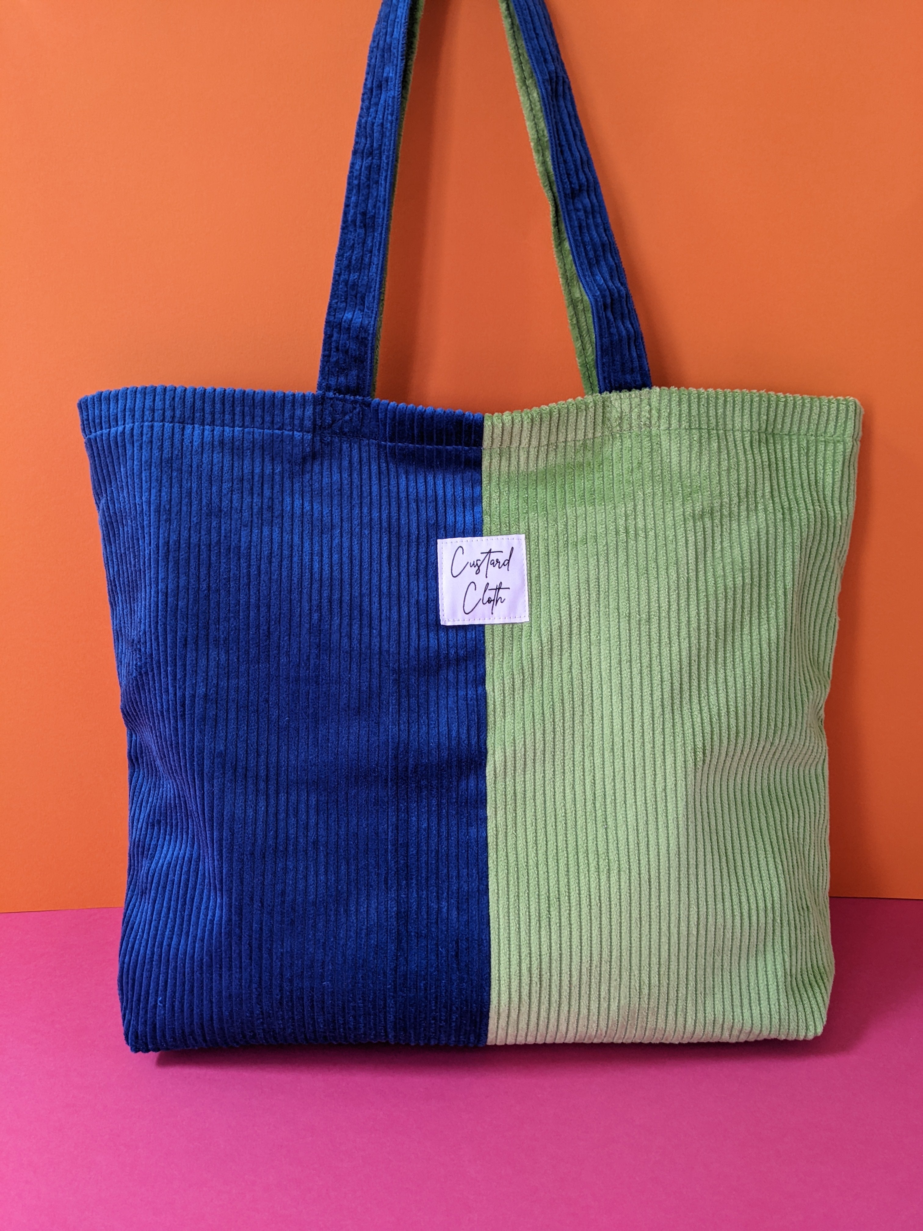 Blue and Green Cord Weekend Tote Bag