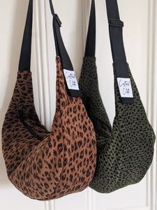 Vintage Leopard Corduroy Sling Bag
