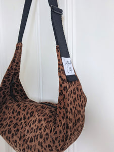 Vintage Leopard Corduroy Sling Bag
