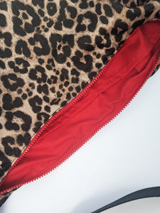 Leopard Denim Sling Bag