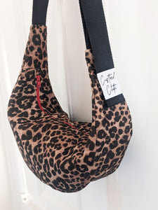 Leopard Denim Sling Bag