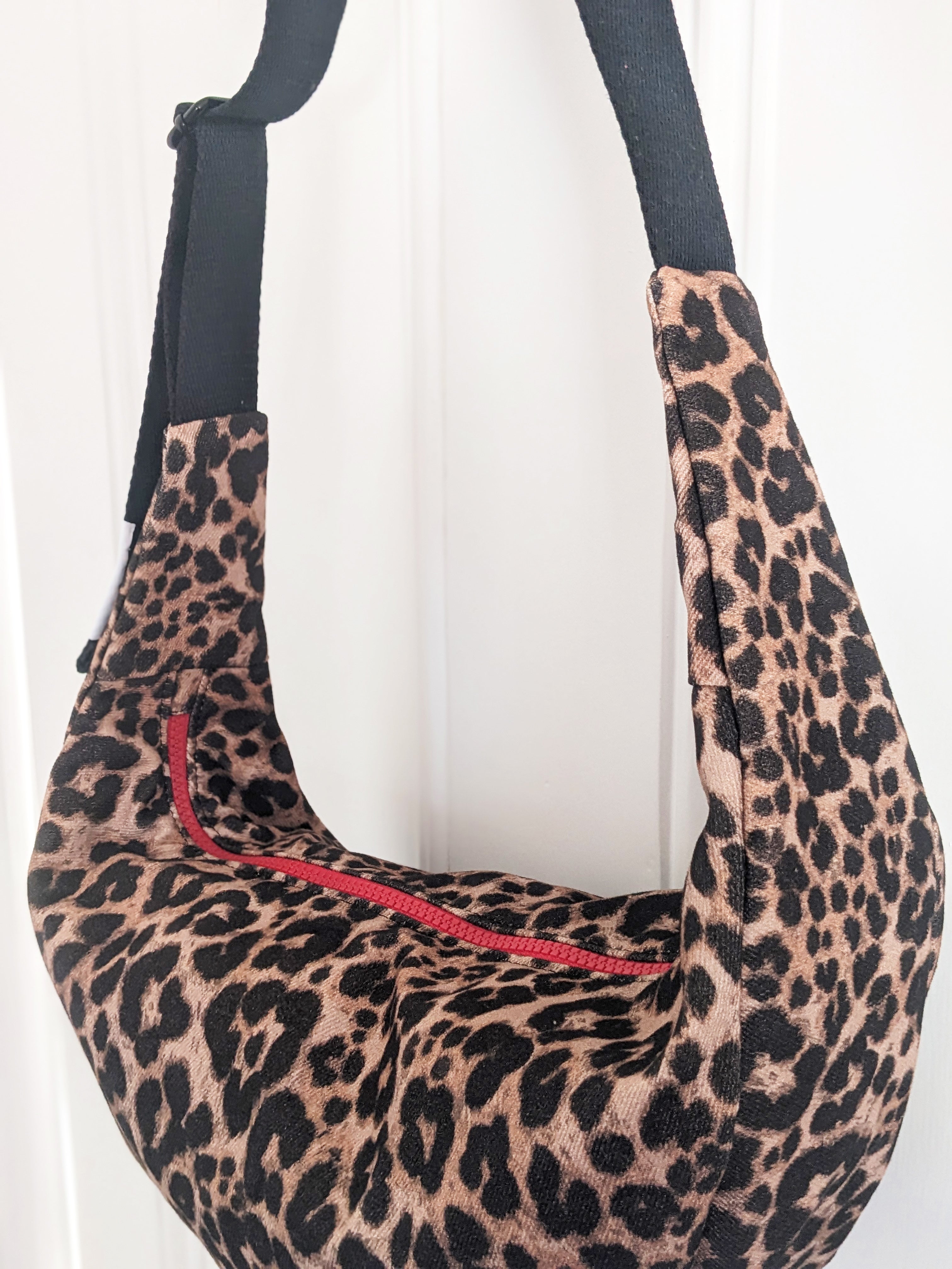 Leopard Denim Sling Bag