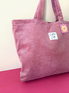 Dusky Pink Cord Weekend Tote Bag