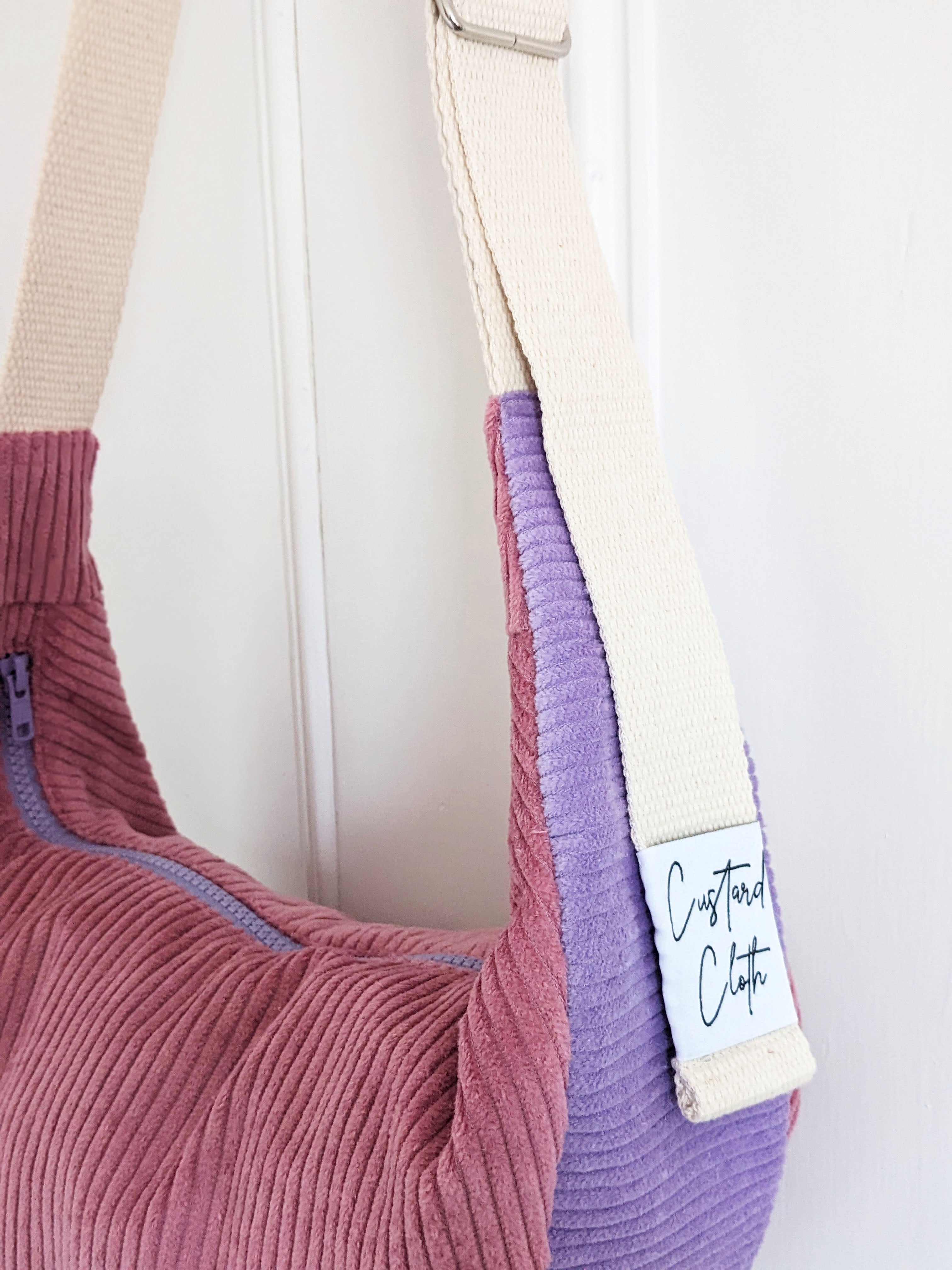 Dusky Pink & Lilac Cord Sling Bag