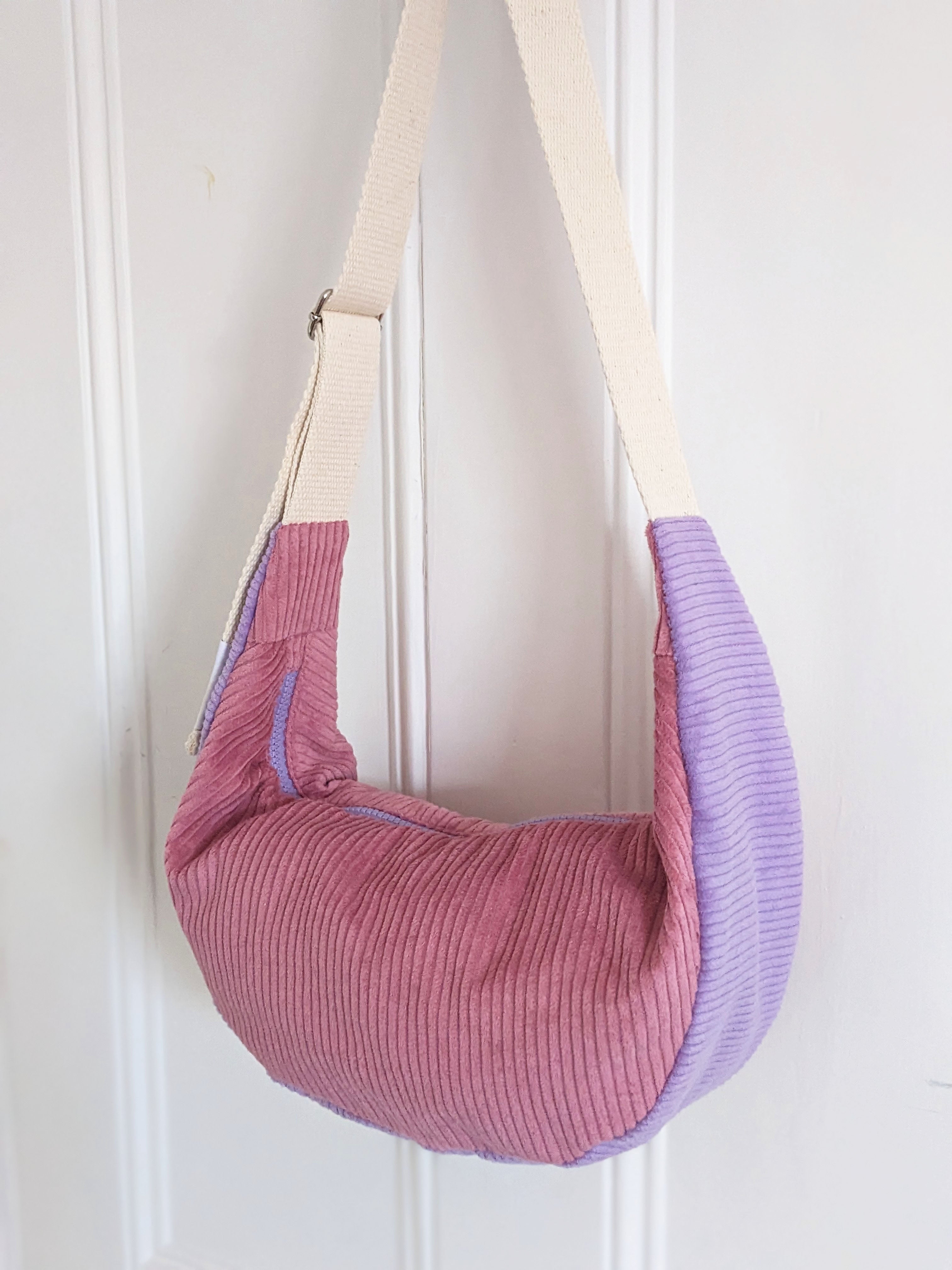 Dusky Pink & Lilac Cord Sling Bag