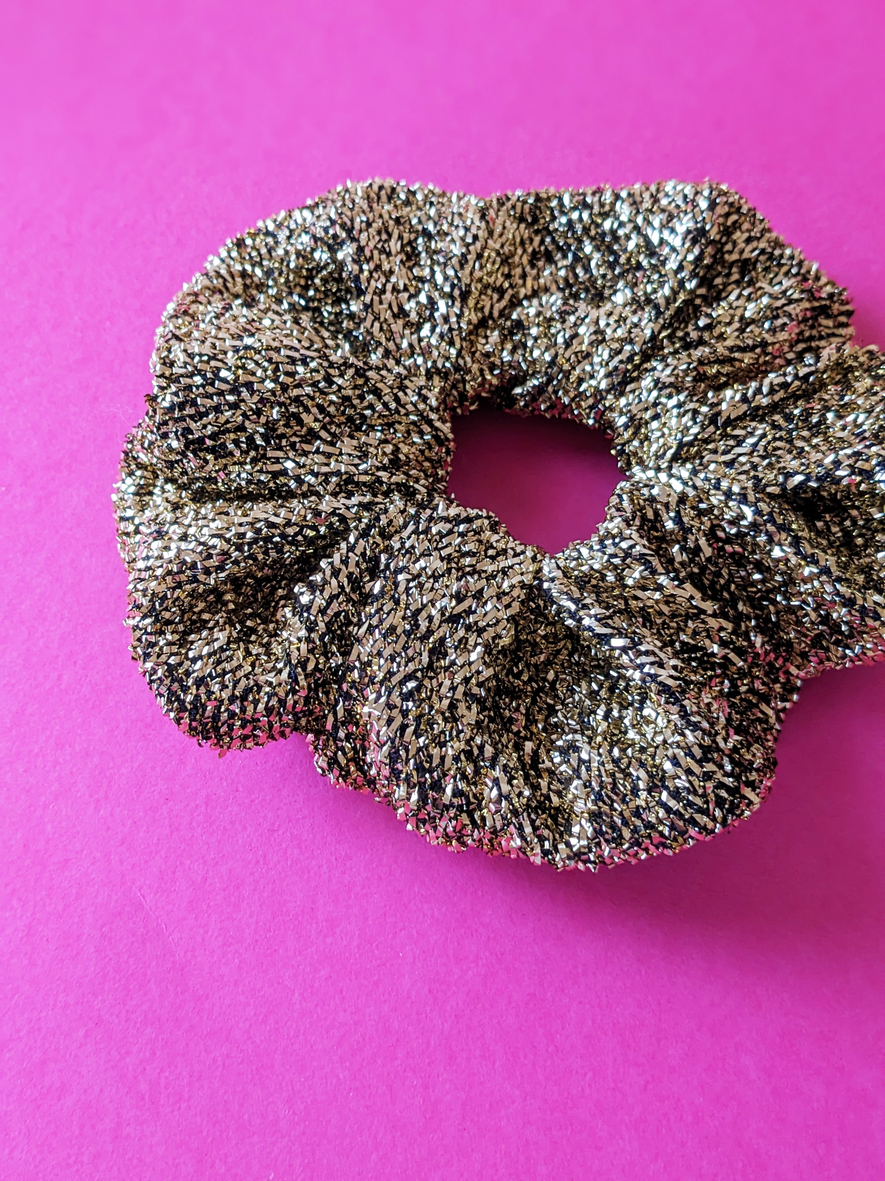 Gold Tinsel Scrunchie