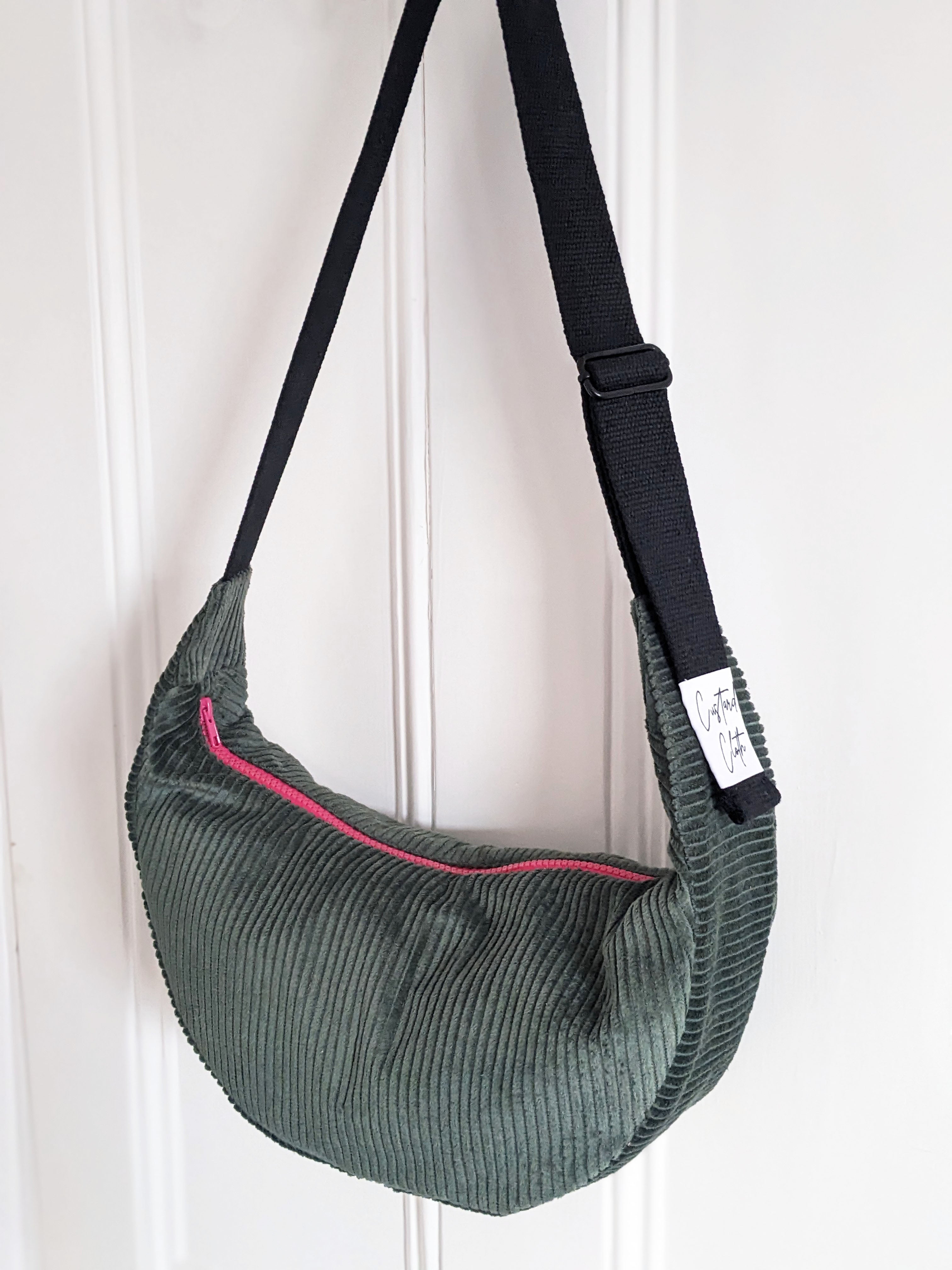 Khaki Corduroy Sling Bag