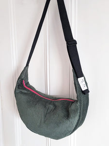 Khaki Corduroy Sling Bag