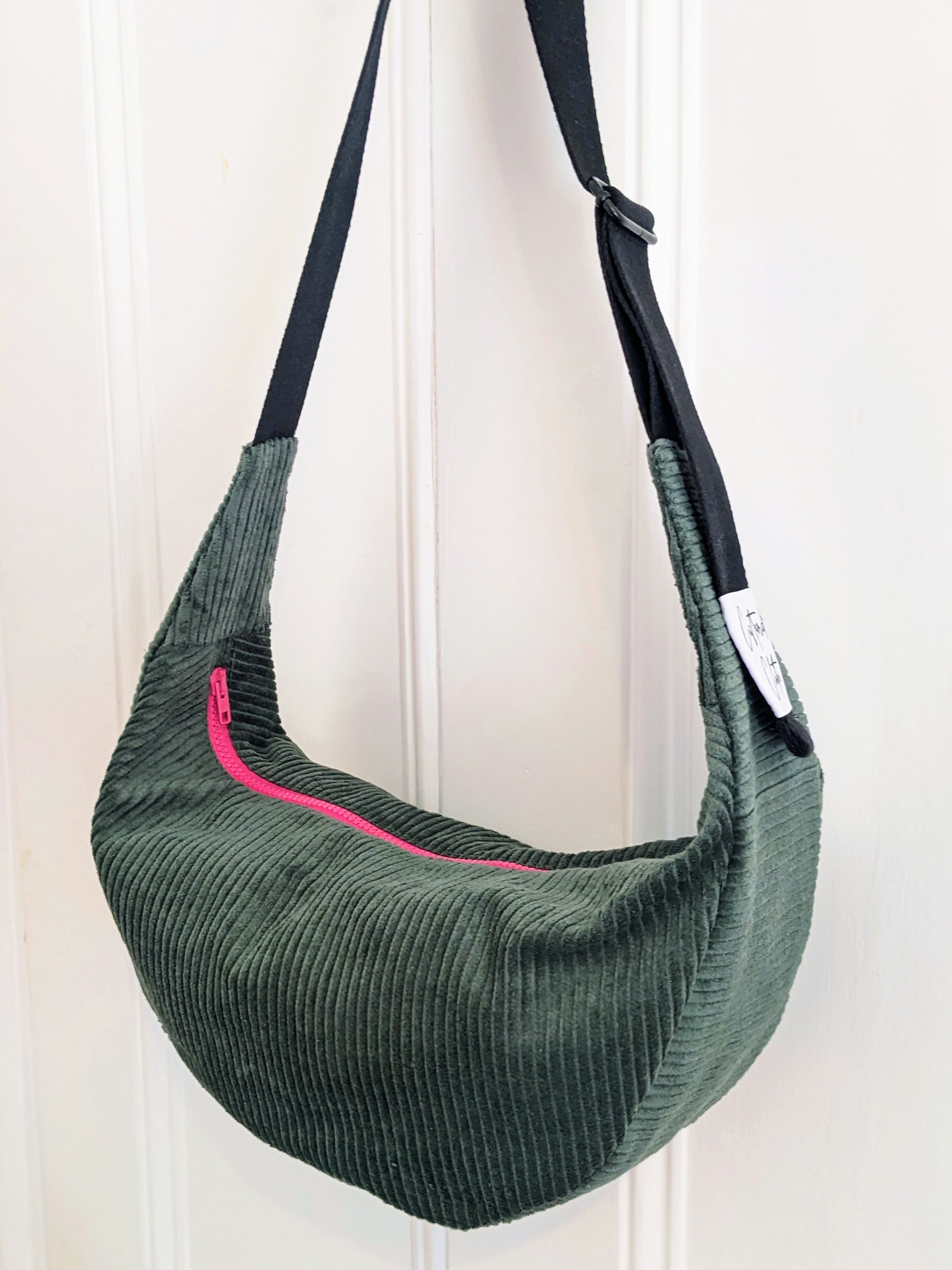 Khaki Corduroy Sling Bag