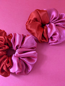 Pink and Red Oversized Scrunchie