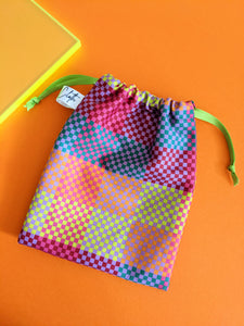 Pixel Pouch Bag with make-up removal pads