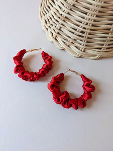 Mama's Cloth Red Scrunchie Earrings