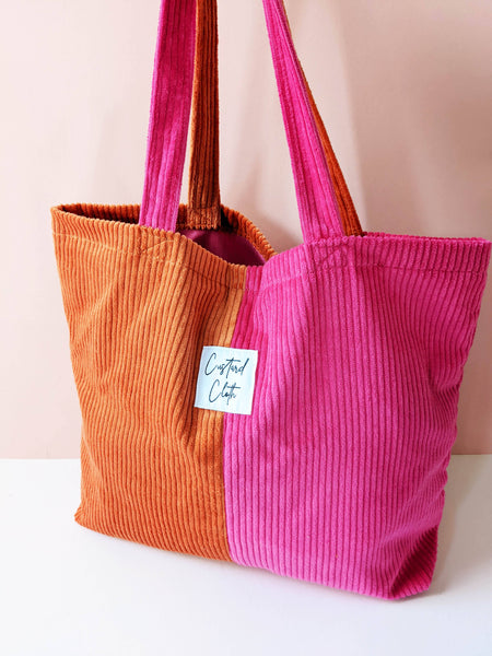 ★TOUT Y EST★ RB Corduroy Quilting Tote Bag Orange RBBGCC00 Courdroy Bag Lush orange – Urbanicks