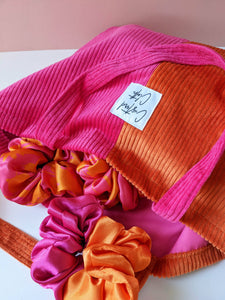 Pink and Orange Oversized Scrunchie